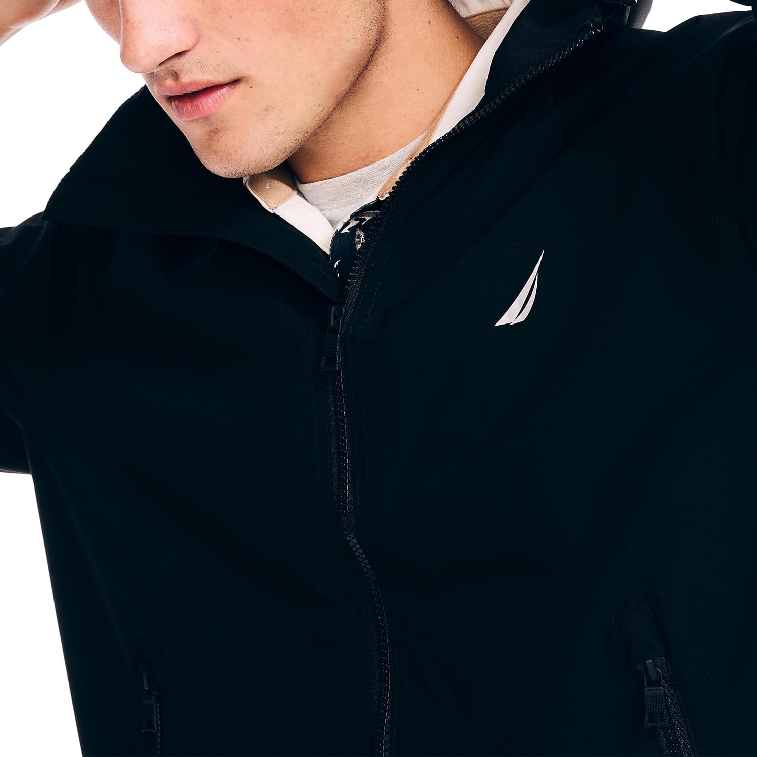 image:imageNautica Mens Nautica Rainbreaker Bomber JacketTrue Black