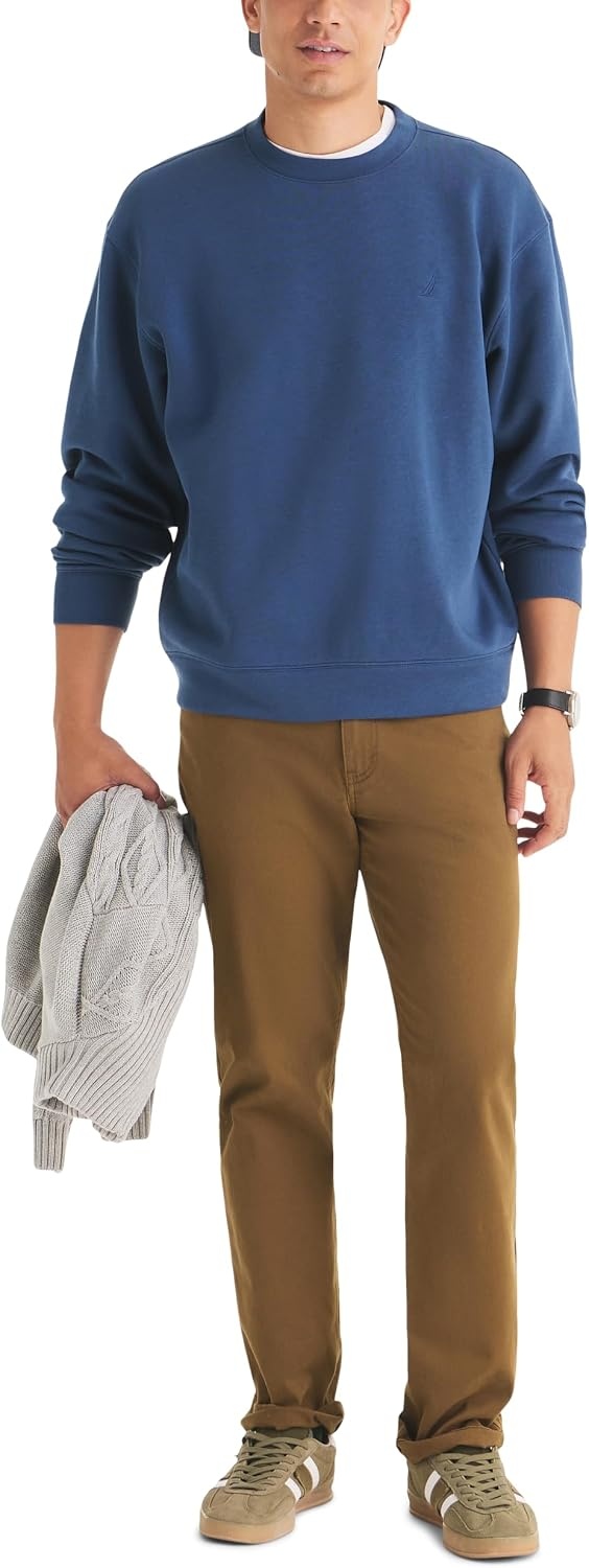 image:imageNautica Mens Relaxedfit Crewneck SweatshirtWorkshirt Blue