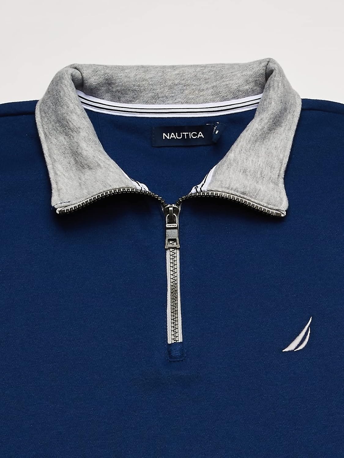 image:imageNautica Mens Solid 14 Zip Fleece SweatshirtEstate Blue