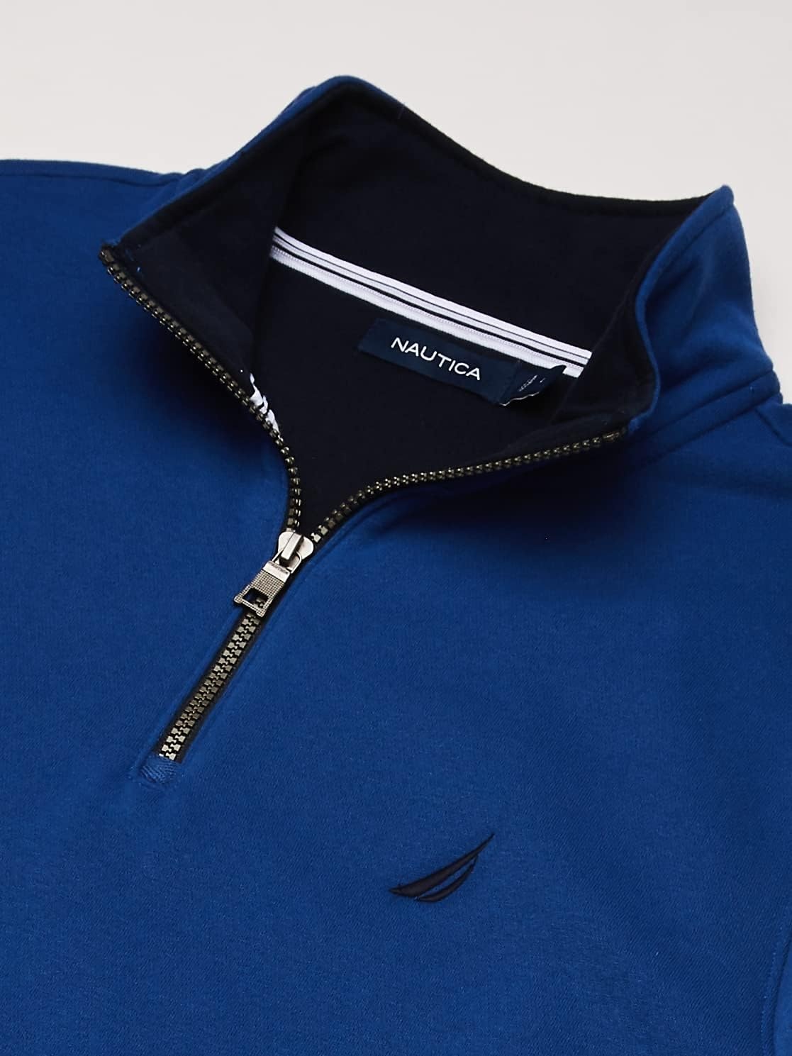 image:imageNautica Mens Solid 14 Zip Fleece SweatshirtMonaco Blue