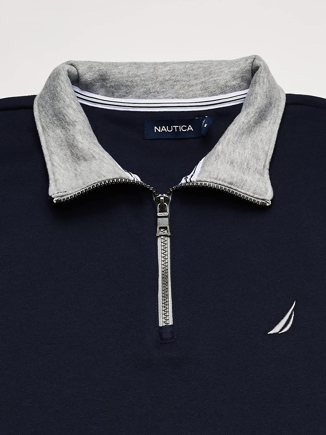 image:imageNautica Mens Solid 14 Zip Fleece SweatshirtNavy