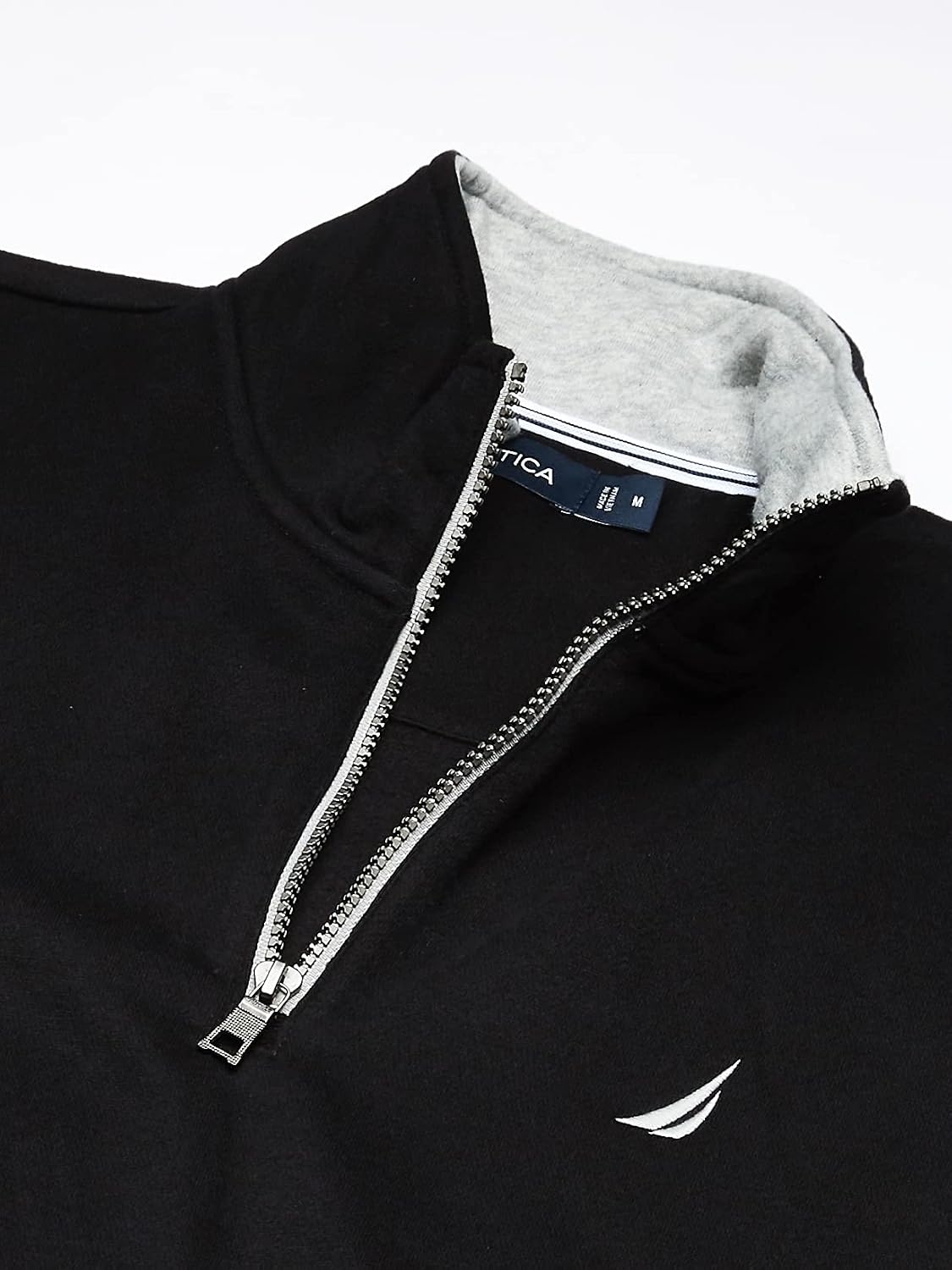 image:imageNautica Mens Solid 14 Zip Fleece SweatshirtTrue Black