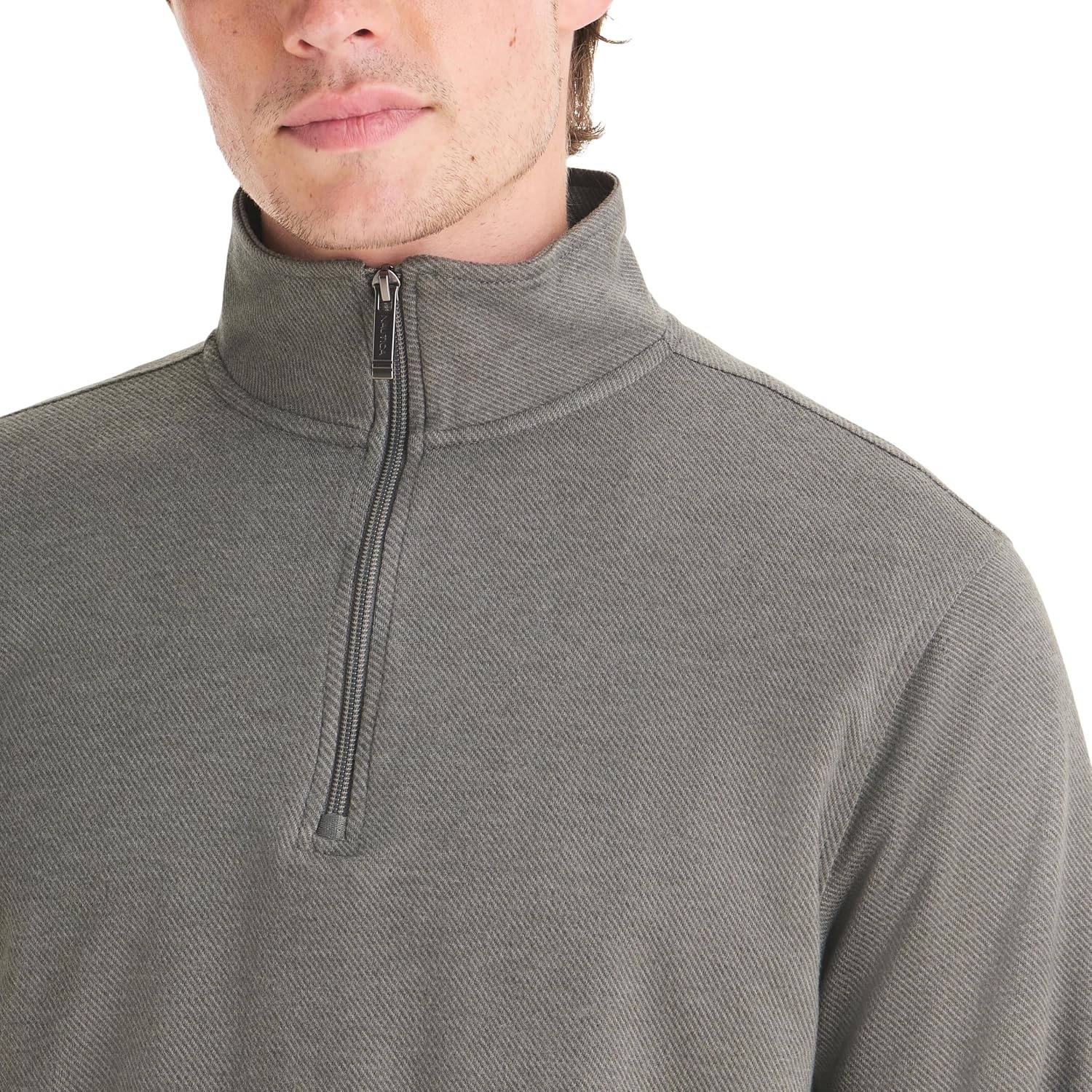 image:imageNautica Mens Twill Doubleknit Active TopCharcoal Heather