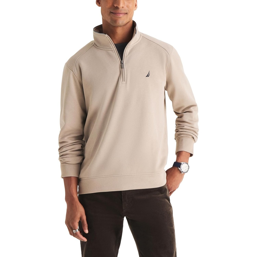 image:imageNautica Mens Fauxraglan Fleece SweatshirtFlagstone