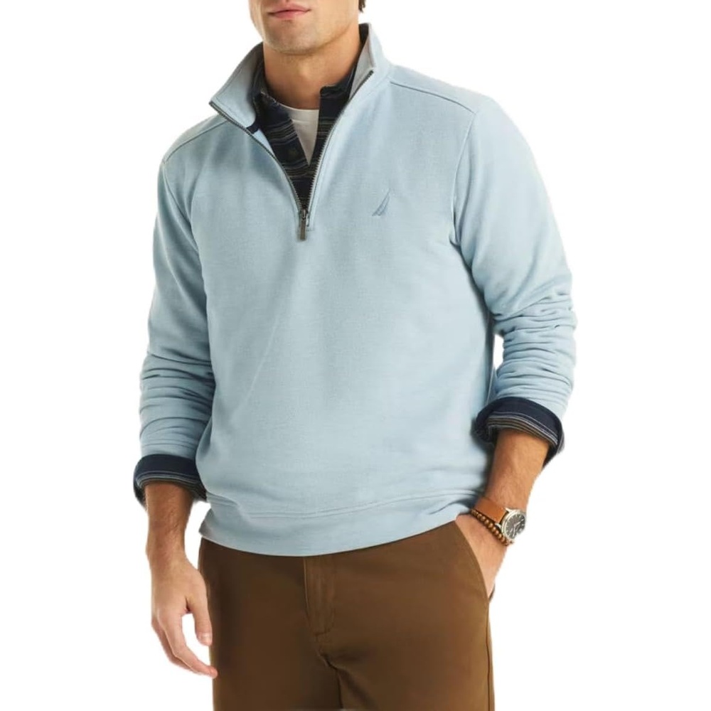 image:imageNautica Mens Interlock QuarterZip PulloverSea Spray