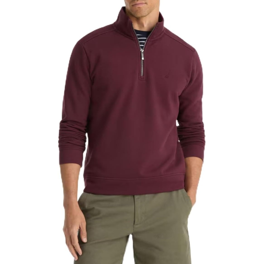 image:imageNautica Mens Interlock QuarterZip PulloverShore Rose
