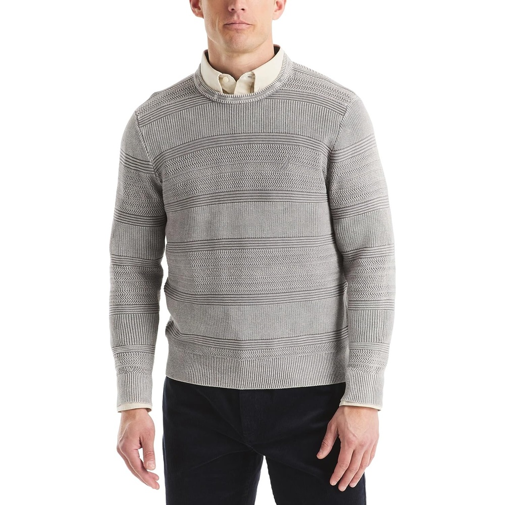 image:imageNautica Mens Mens Stonewashed Crewneck SweaterFrost Grey