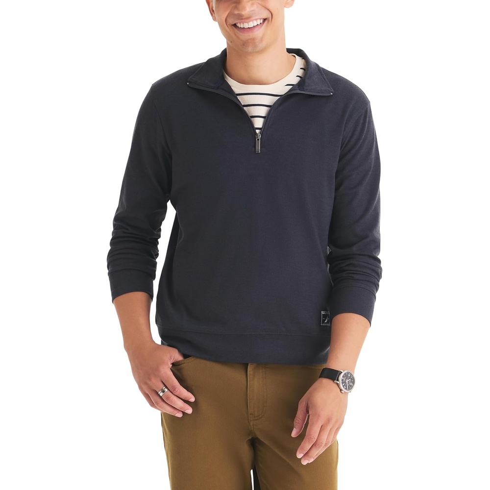 image:imageNautica Mens Twill Doubleknit Active TopTrue Black