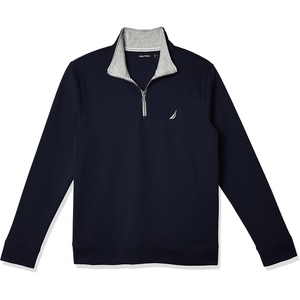Nautica Men’s Solid 1/4 Zip Fleece Sweatshirt(Navy)