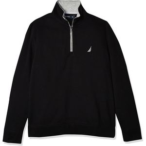 Nautica Men’s Solid 1/4 Zip Fleece Sweatshirt(True Black)