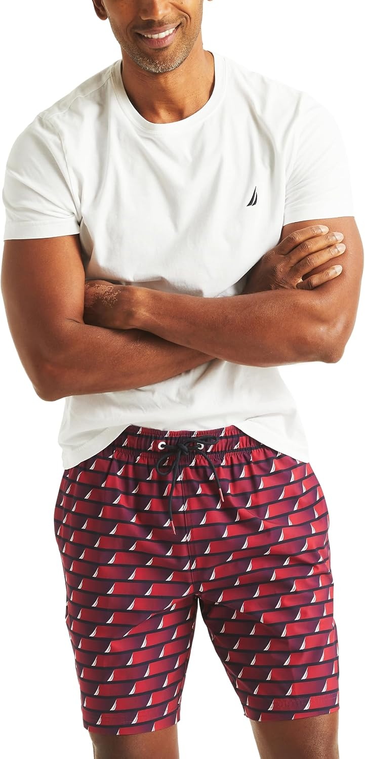 image:imageNautica Mens 6 Full Elastic Sleep ShortsNautica Red