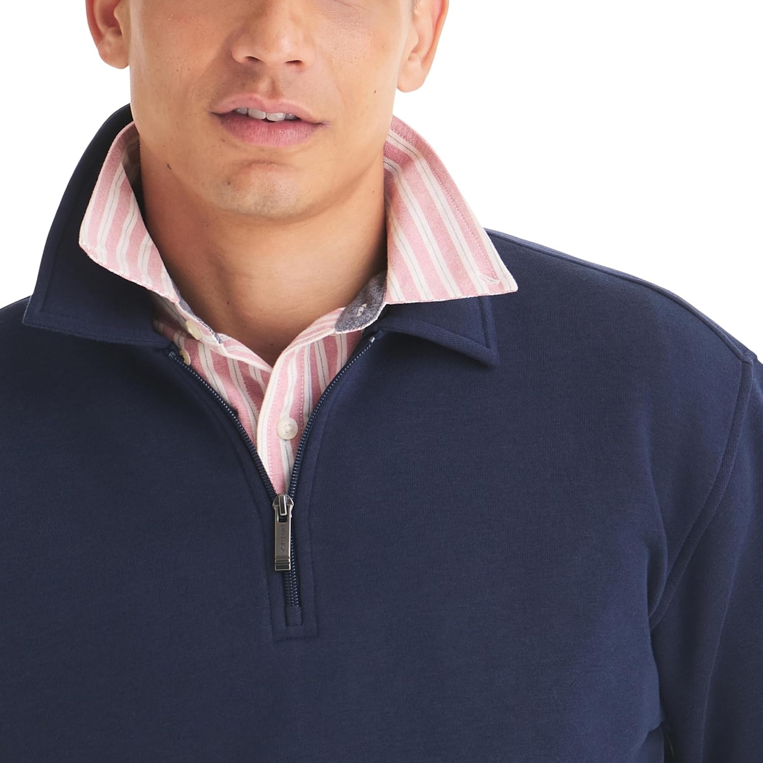 image:imageNautica Mens Fleece Zipup Polo SweatshirtNavy Seas