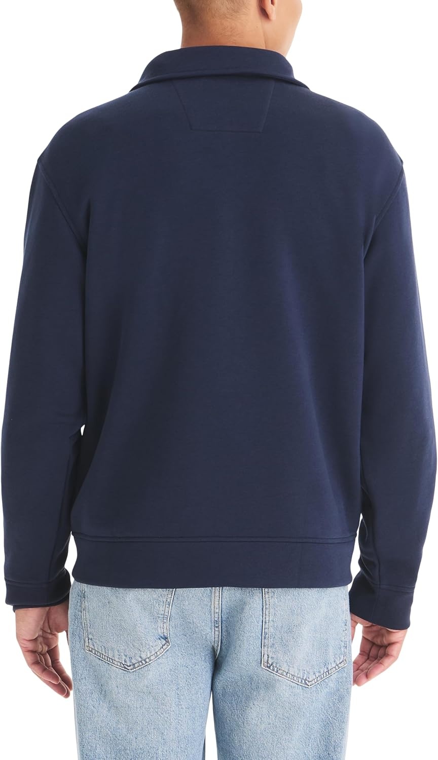 image:imageNautica Mens Fleece Zipup Polo SweatshirtNavy Seas
