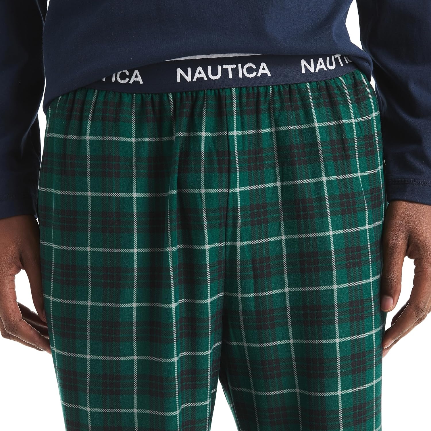 image:imageNautica Mens Restluxe Plaid Pajama PantsEmerald Yard