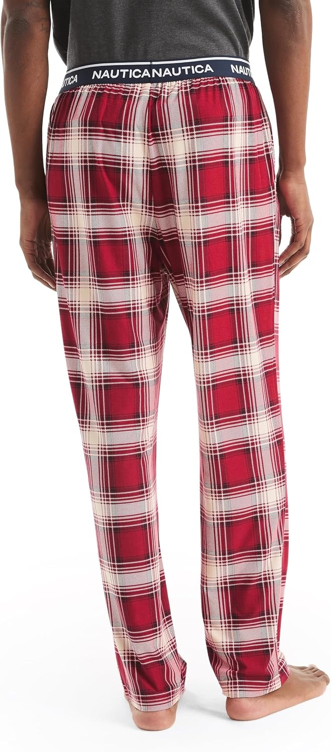 image:imageNautica Mens Restluxe Plaid Pajama PantsRio Red