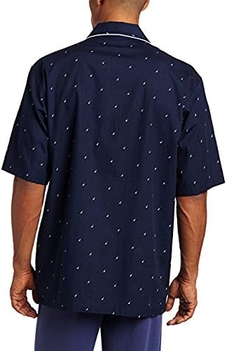 image:imageNautica Mens Short Sleeve 100 Cotton Soft Woven Button Down Pajama TopPeacoat