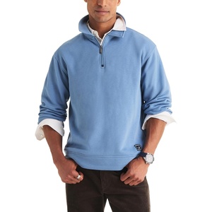 Nautica Men’s Fleece Zip-up Polo Sweatshirt(Coronet Blue)