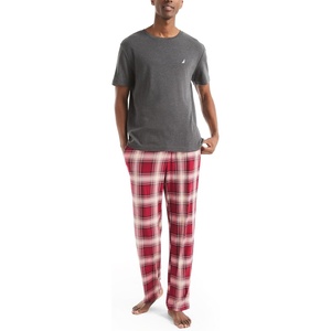 Nautica Men’s Restluxe Plaid Pajama Pants(Rio Red)