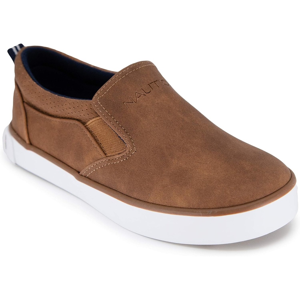 image:imageNautica Kids SlipOn Sneakers Casual LowTop Shoes for Boys and Girls Comfortable Athletic Style for School Play and Everyday Wear ToddlerLittle KidBig Kid SizesTan Smooth Bennett