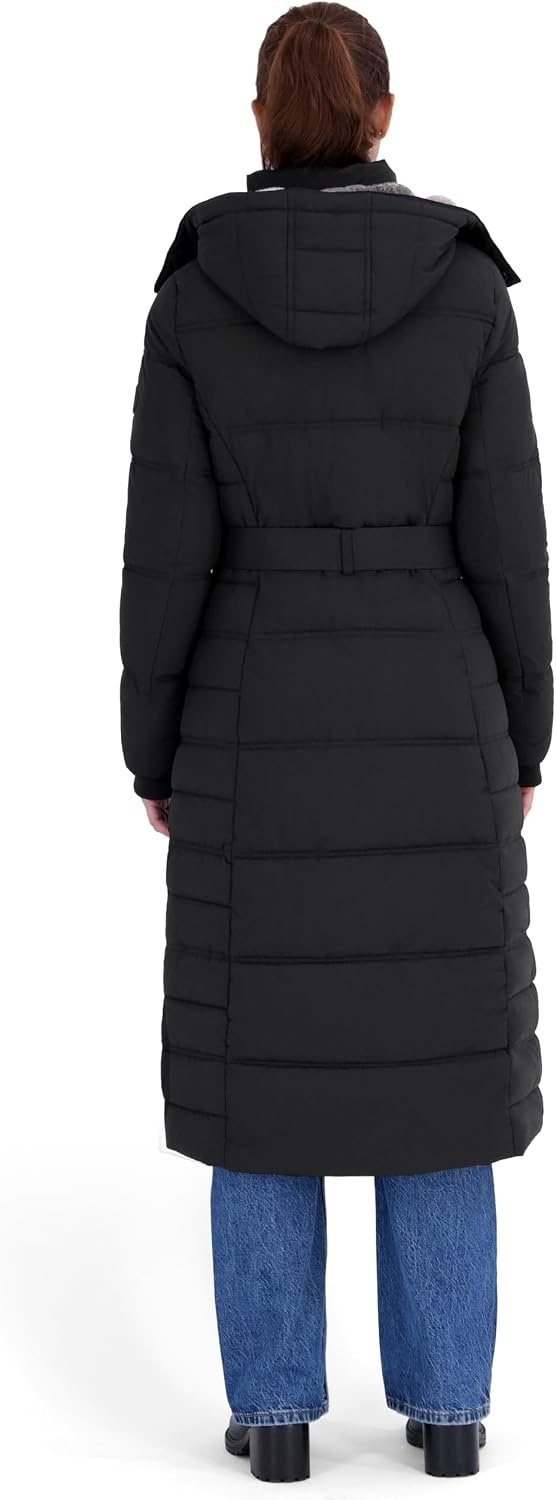 image:imageNautica Womens Belted Maxi Puffer CoatBlack