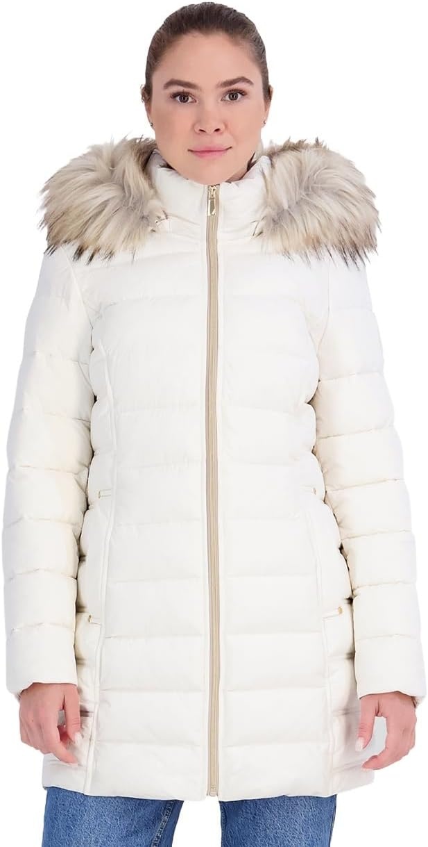 image:imageNautica Womens Stretch Puffer CoatCreamy