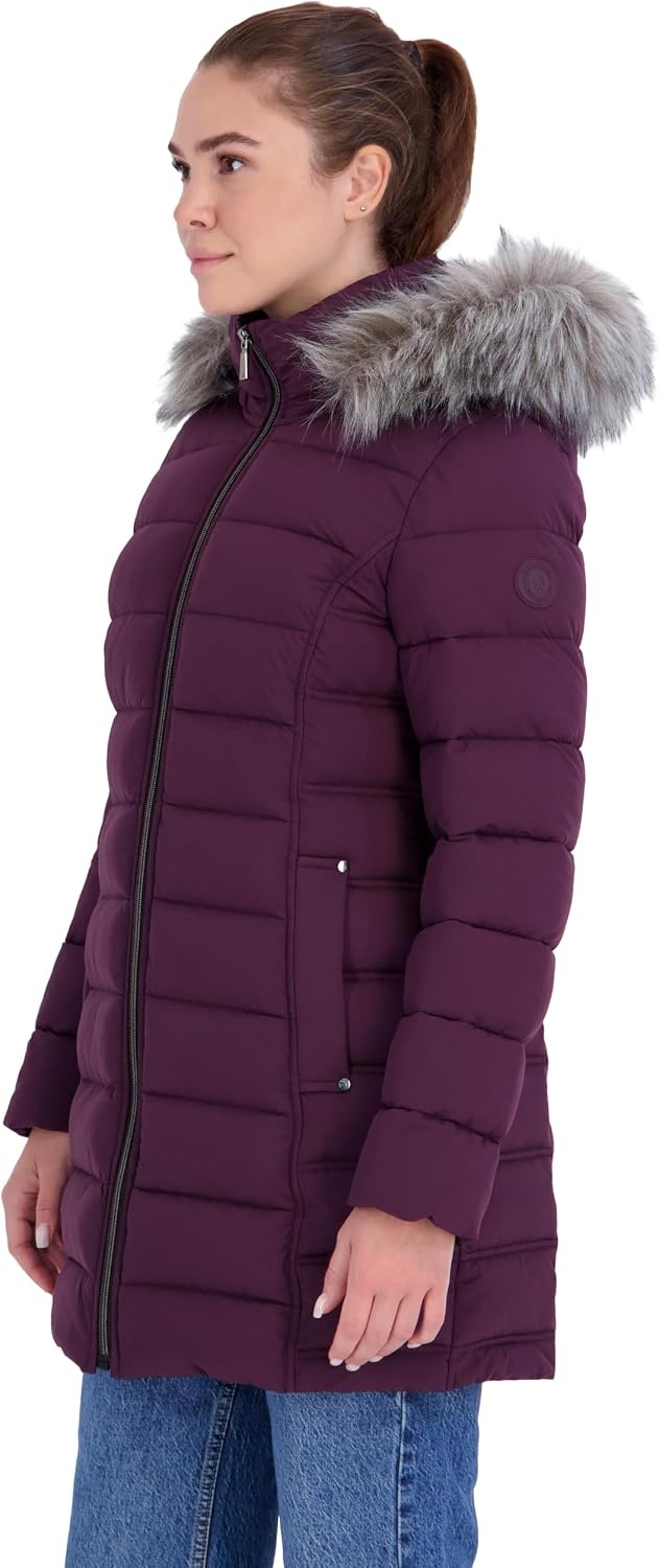 image:imageNautica Womens Stretch Puffer CoatPlum Perfect