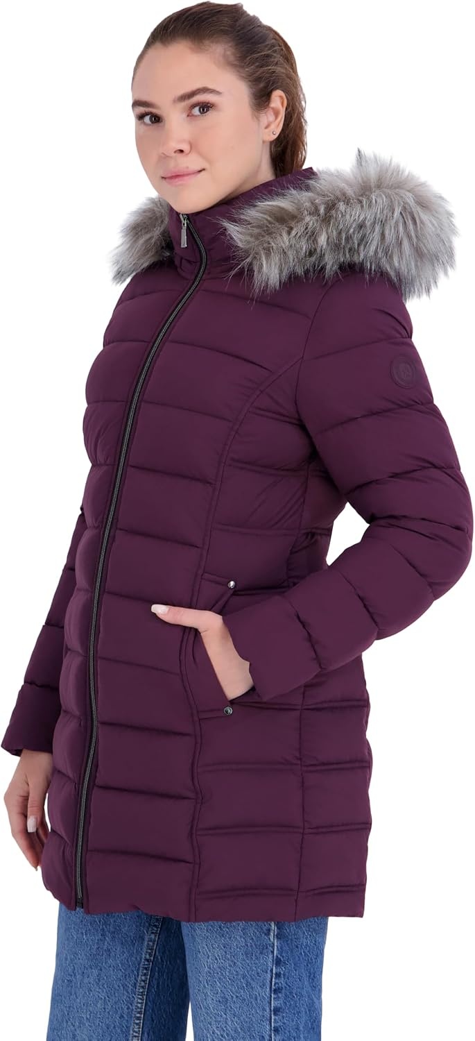 image:imageNautica Womens Stretch Puffer CoatPlum Perfect