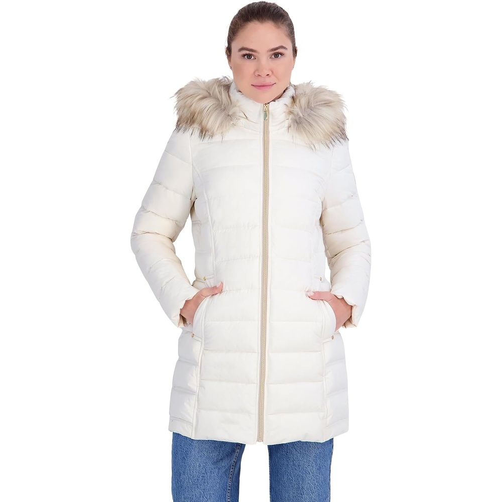 image:imageNautica Womens Stretch Puffer CoatCreamy
