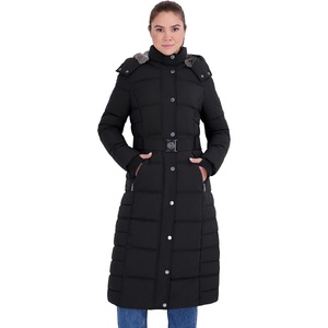 Nautica Women’s Belted Maxi Puffer Coat(Black)