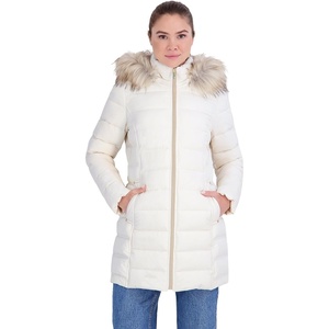 Nautica Women’s Stretch Puffer Coat(Creamy)
