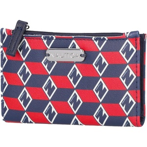 Nautica High Tide Small Wallet for Women, RFID Blocking Slim Credit Card Holder with Zipper Coin Pocket, Bifold Compact Wallet with ID Window, Black(Americana)