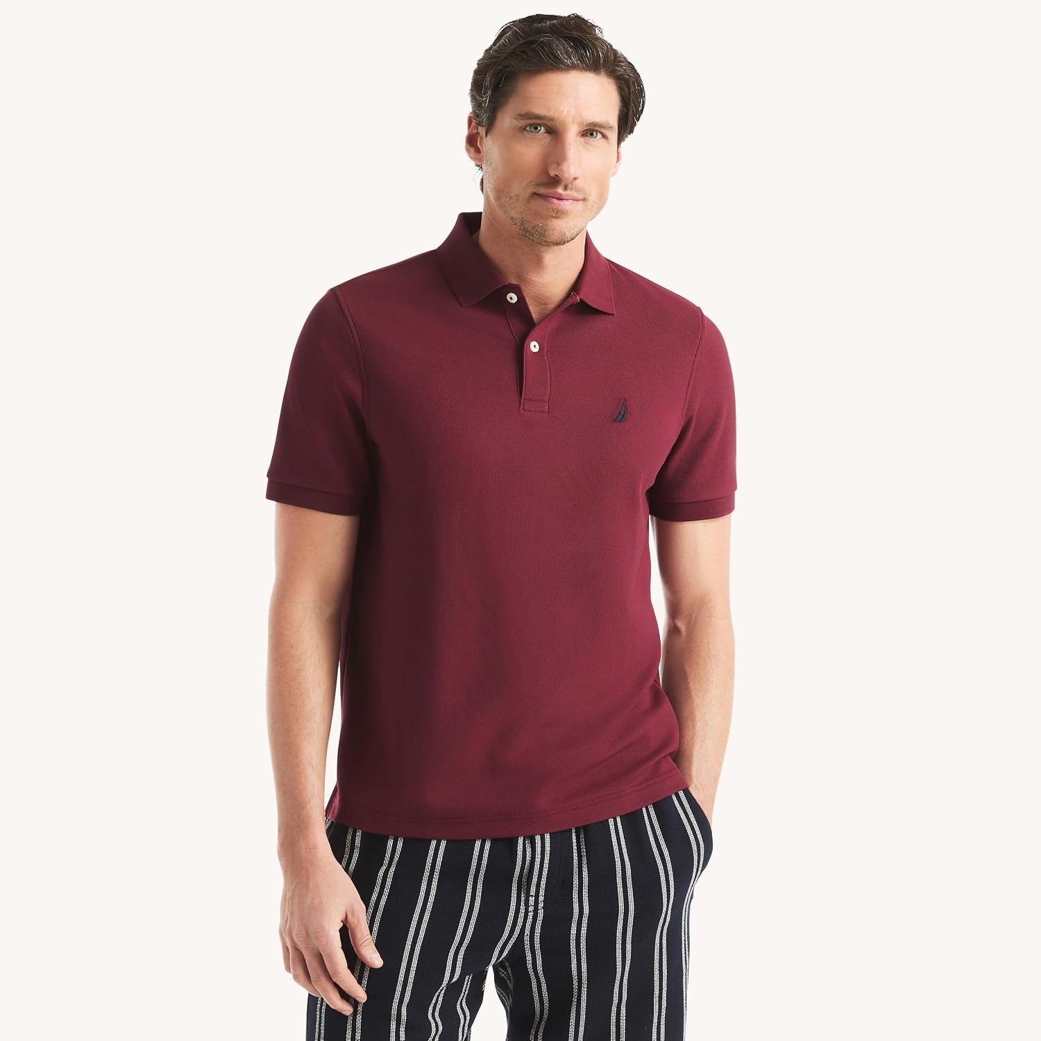 image:imageNautica Mens Classic Fit Deck Polo ShirtZinfandel