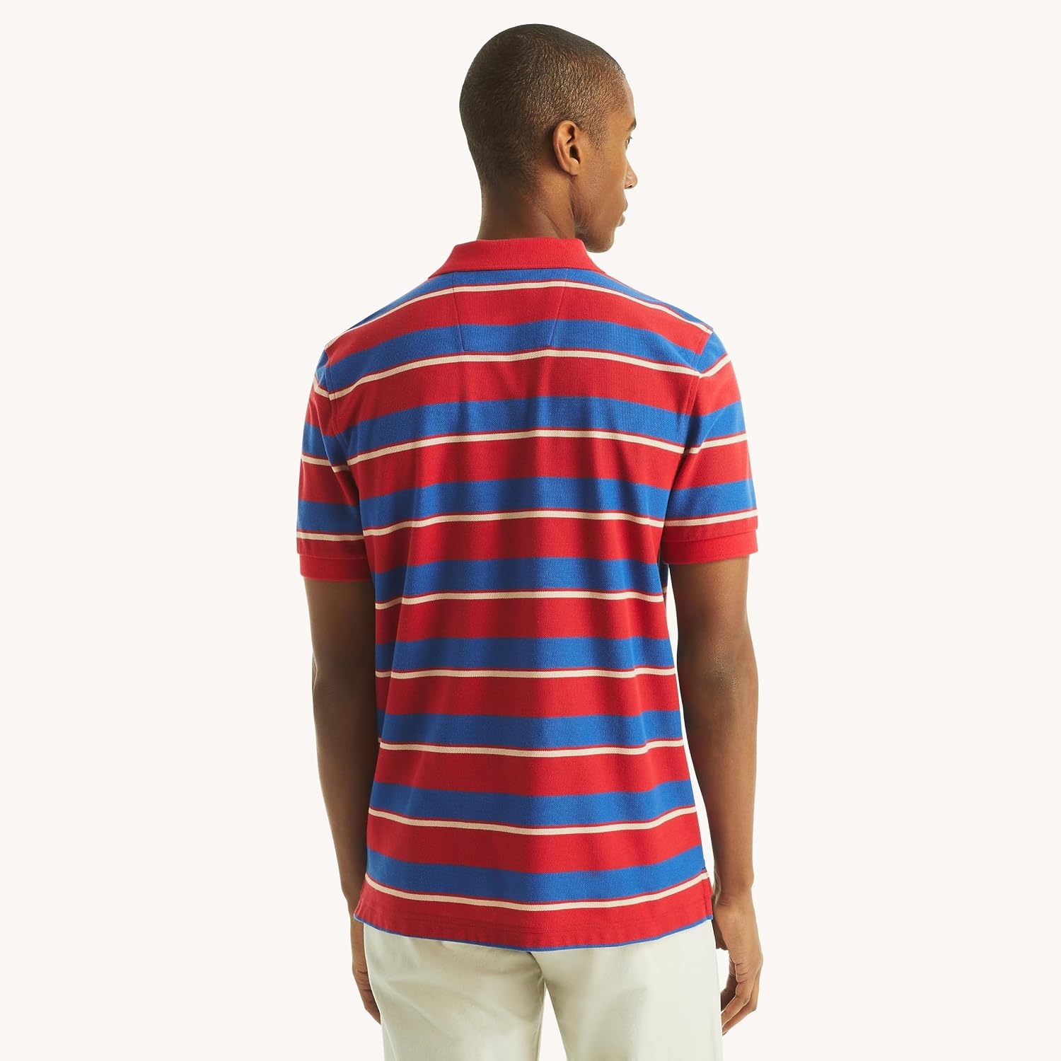 image:imageNautica Mens Nautica Classic Fit Striped Deck Polo ShirtRose Coral