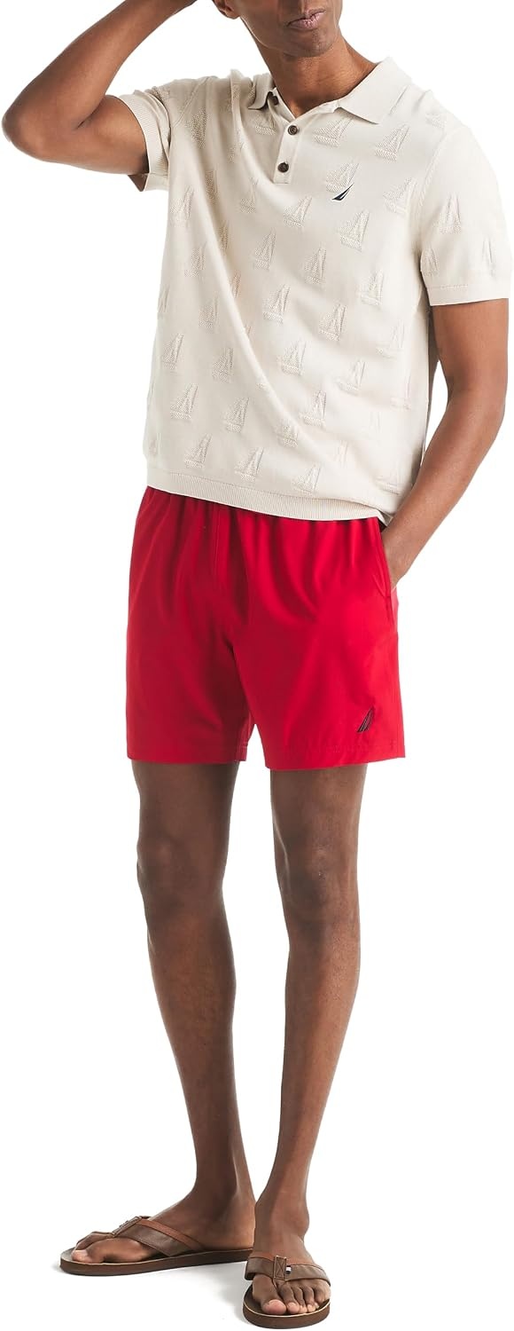 image:imageNautica Mens Printed Sweater Polo ShirtNautica Stone