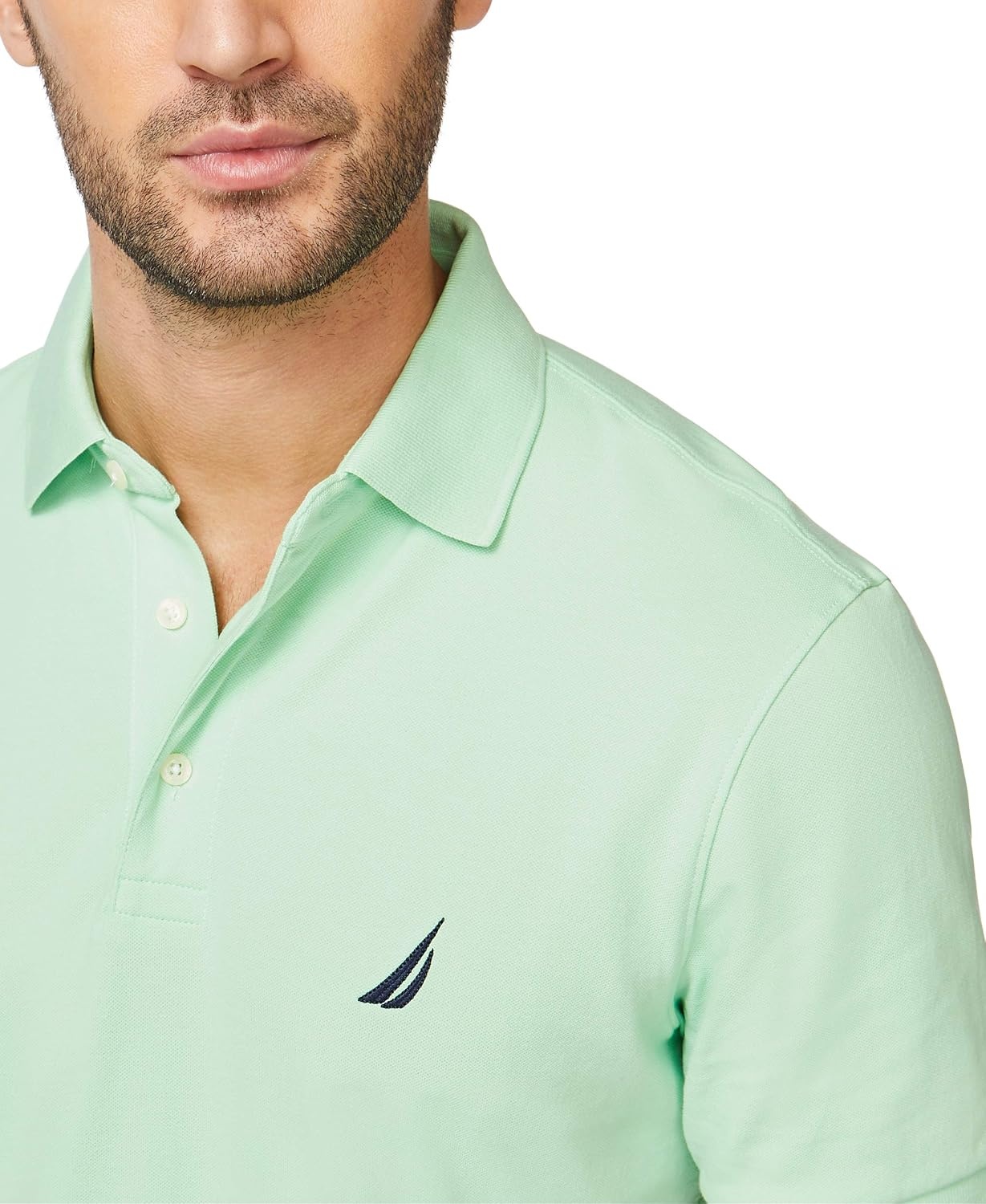 image:imageNautica Mens Short Sleeve Solid Stretch Cotton Pique Polo ShirtAsh Green