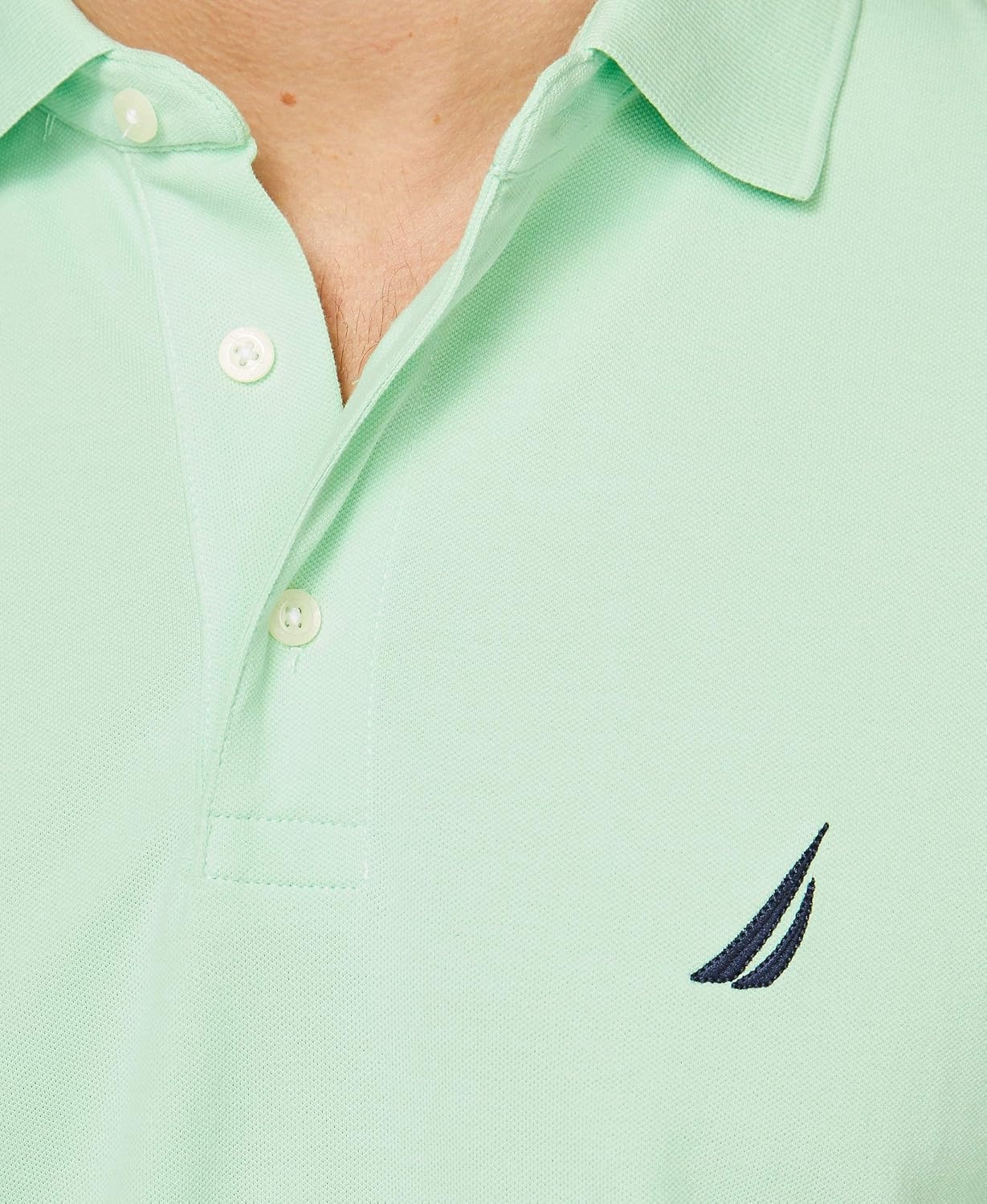 image:imageNautica Mens Short Sleeve Solid Stretch Cotton Pique Polo ShirtAsh Green