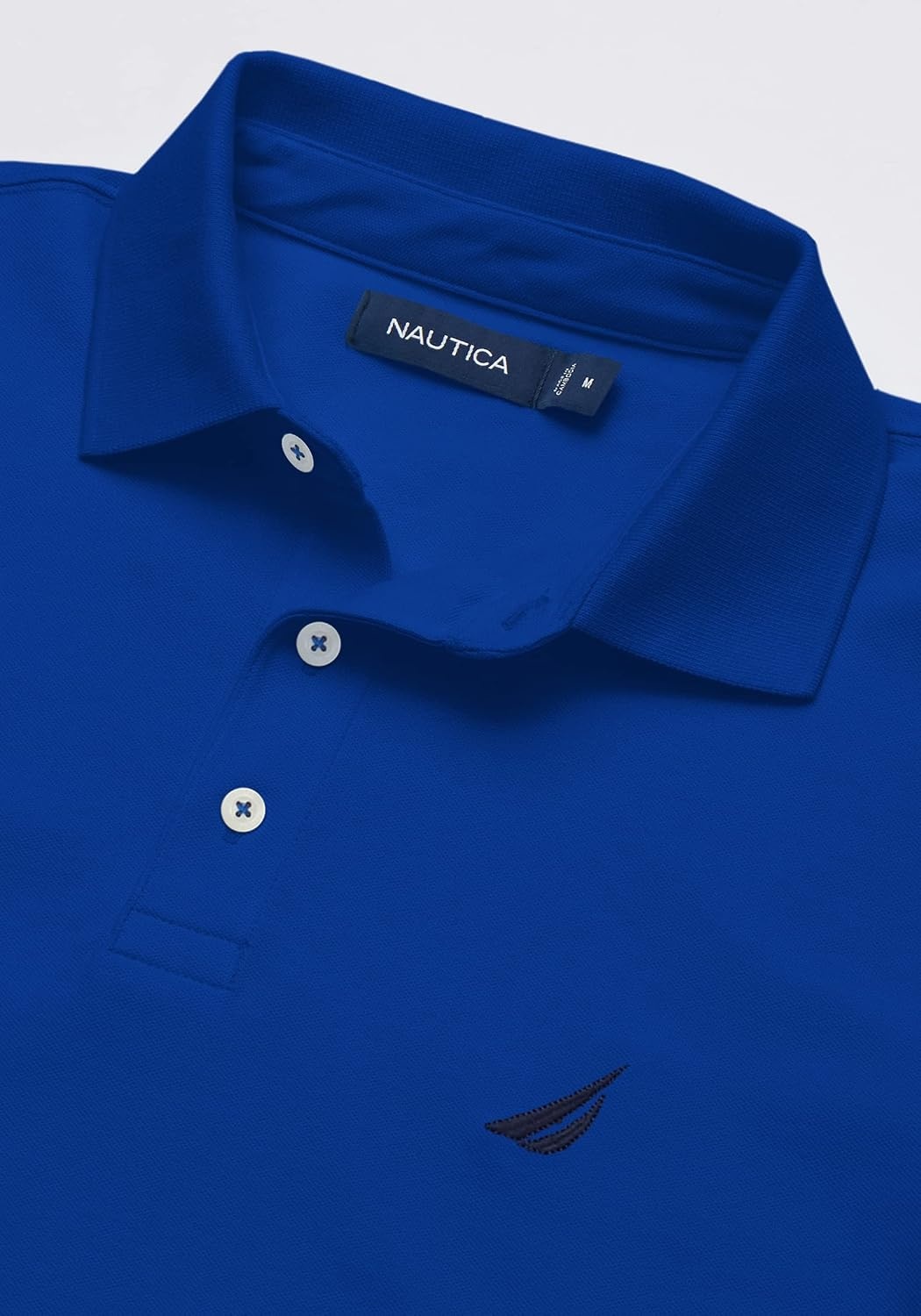 image:imageNautica Mens Short Sleeve Solid Stretch Cotton Pique Polo ShirtBright Cobalt