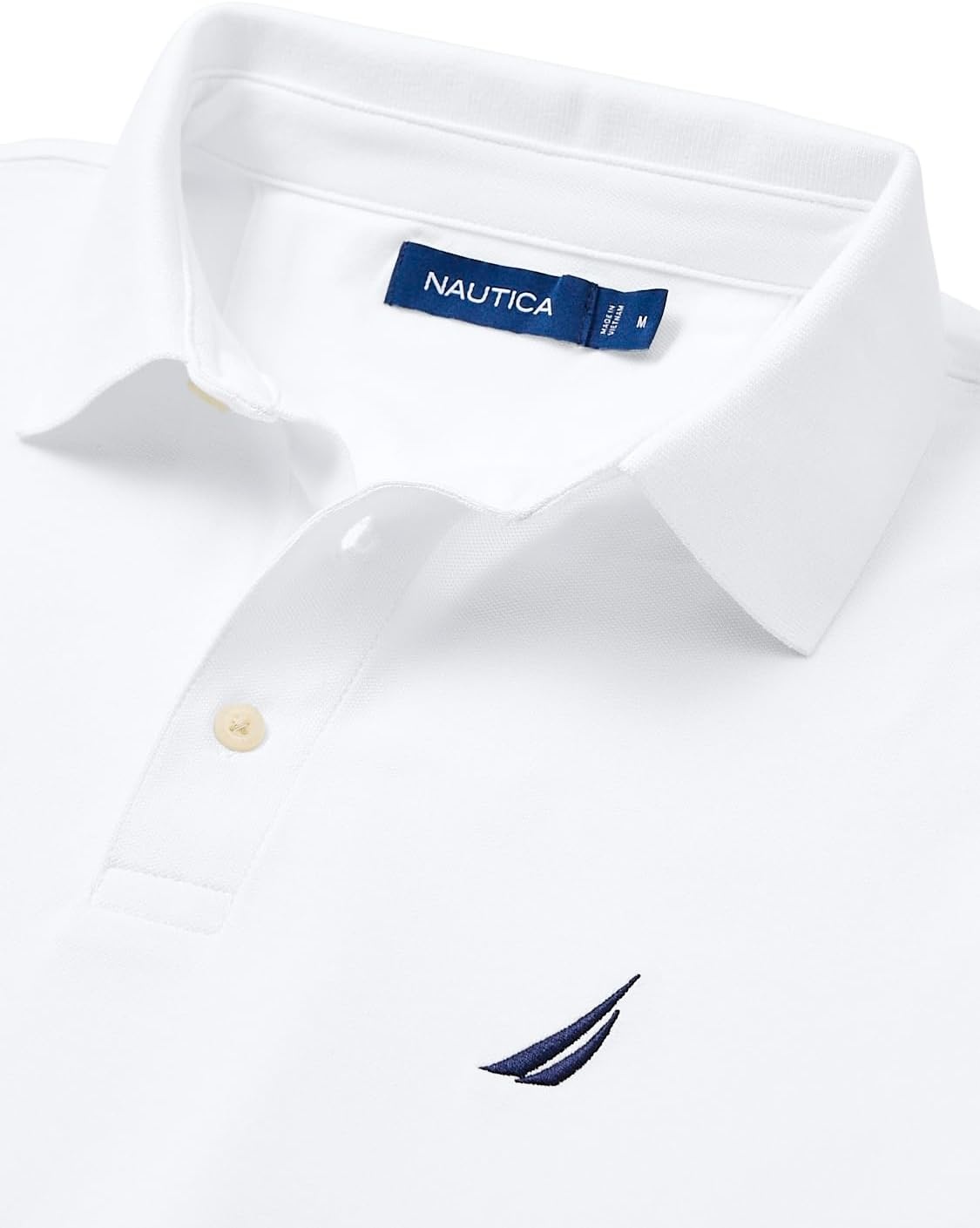 image:imageNautica Mens Short Sleeve Solid Stretch Cotton Pique Polo ShirtBright White