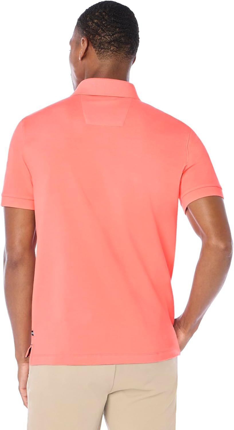 image:imageNautica Mens Short Sleeve Solid Stretch Cotton Pique Polo ShirtPale Coral