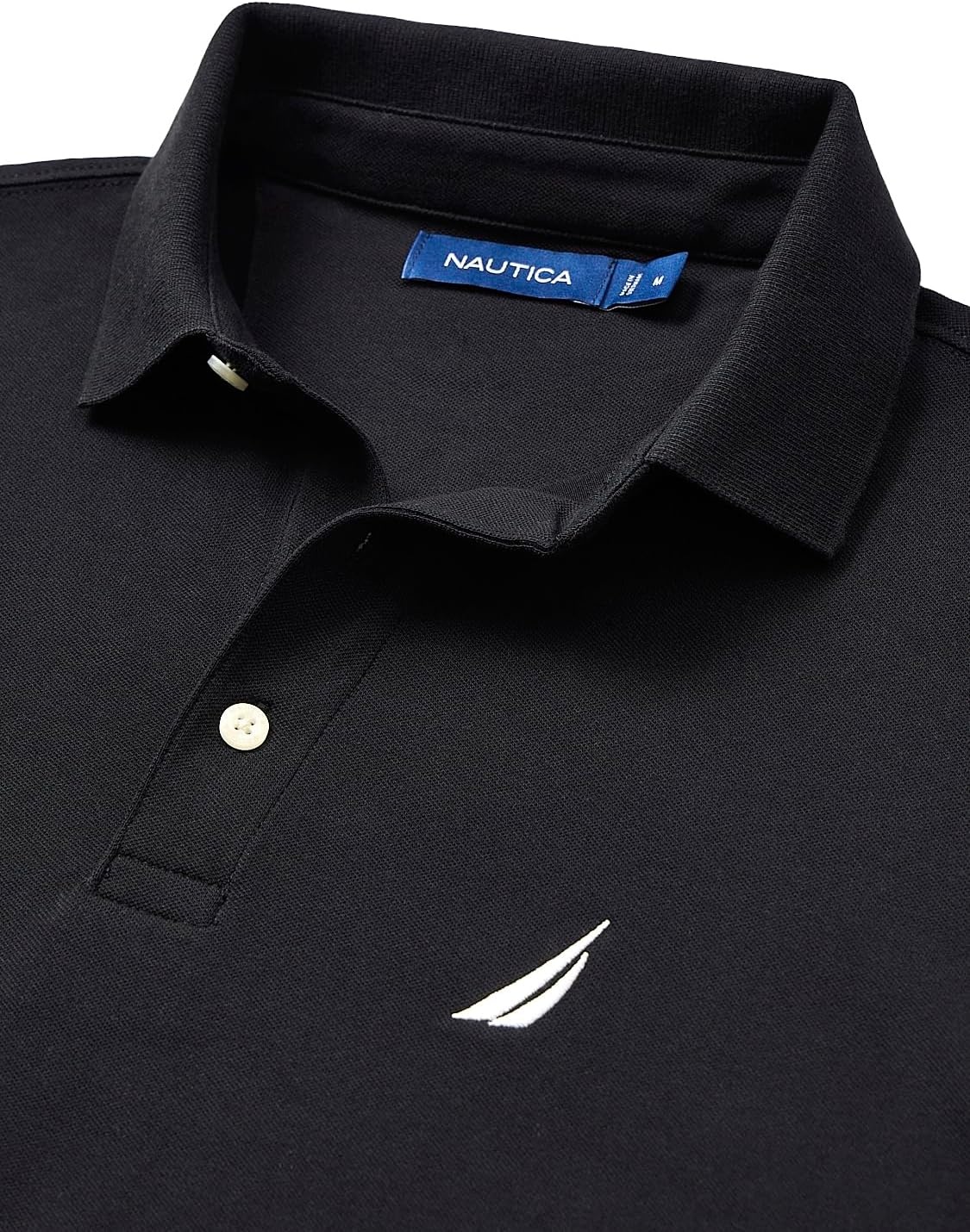 image:imageNautica Mens Short Sleeve Solid Stretch Cotton Pique Polo ShirtTrue Black