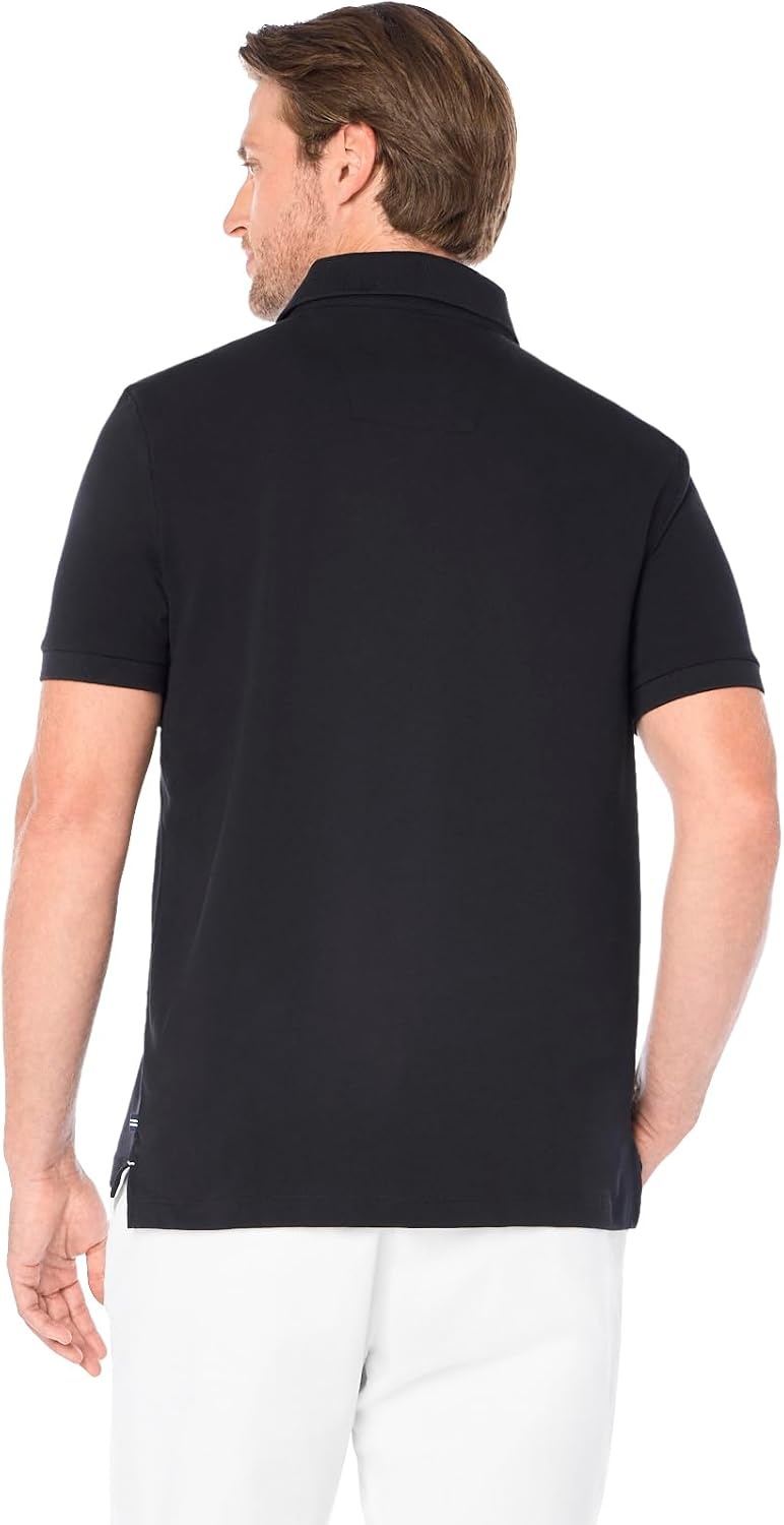 image:imageNautica Mens Short Sleeve Solid Stretch Cotton Pique Polo ShirtTrue Black