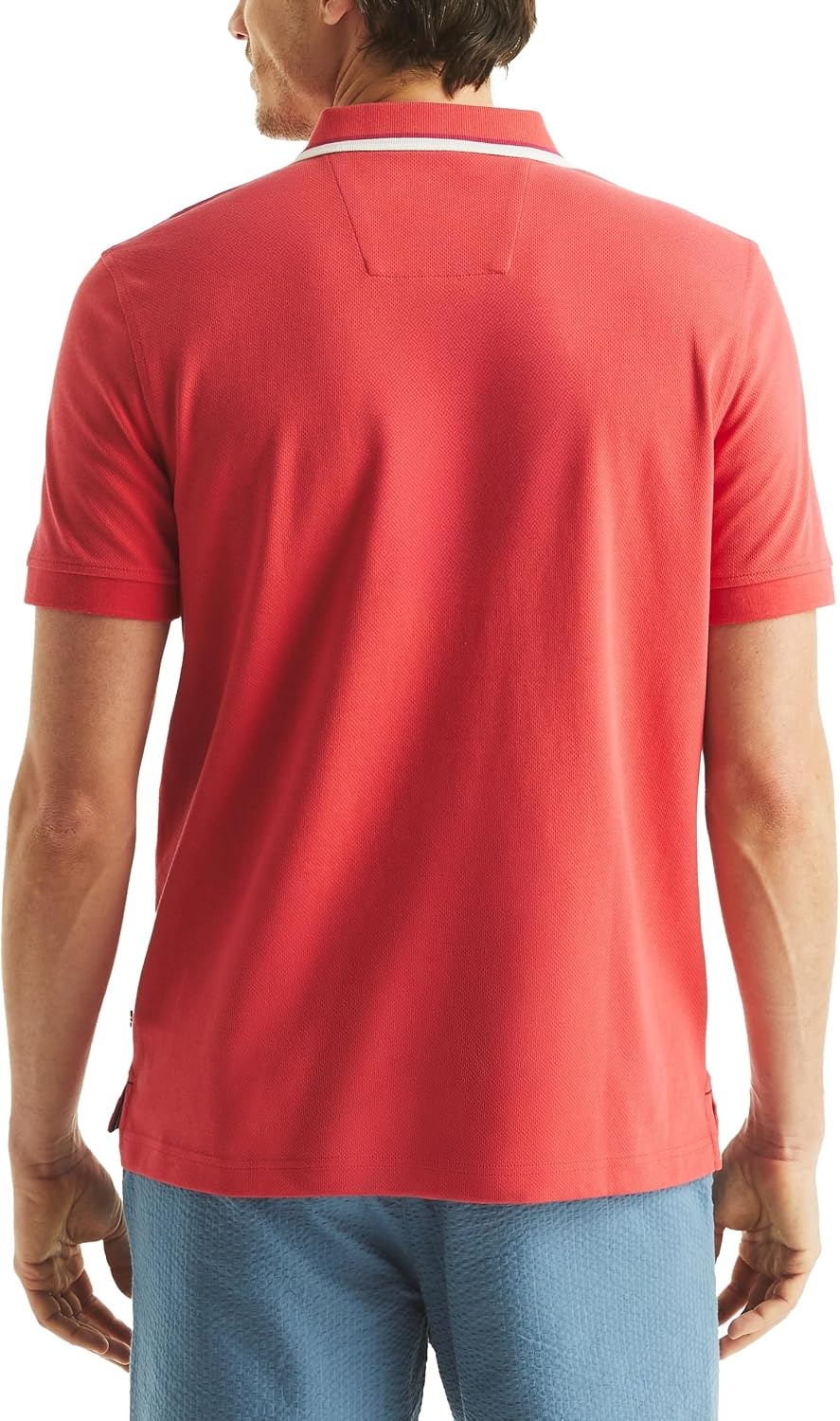 image:imageNautica Mens Textured Interlock PoloRose Coral