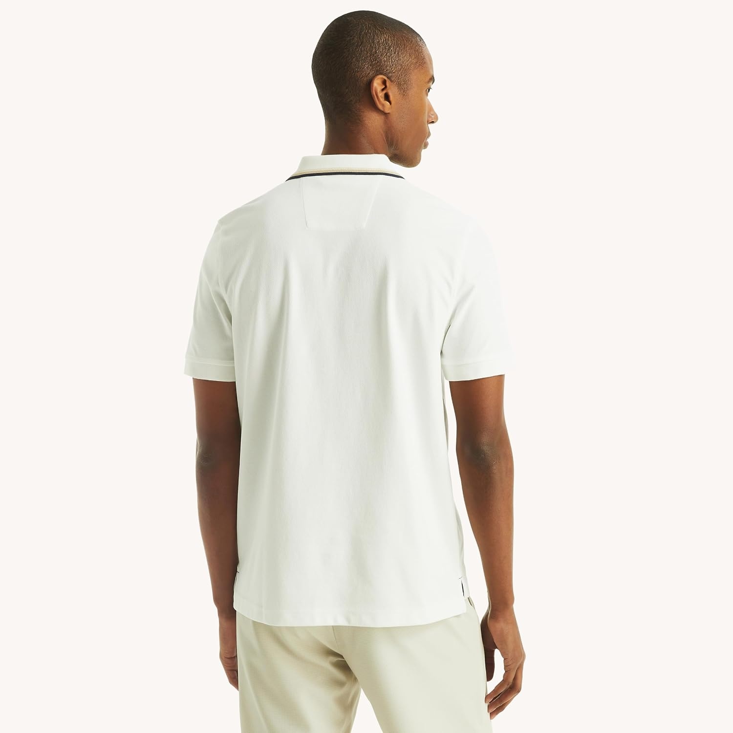 image:imageNautica Mens Textured Interlock PoloSail White