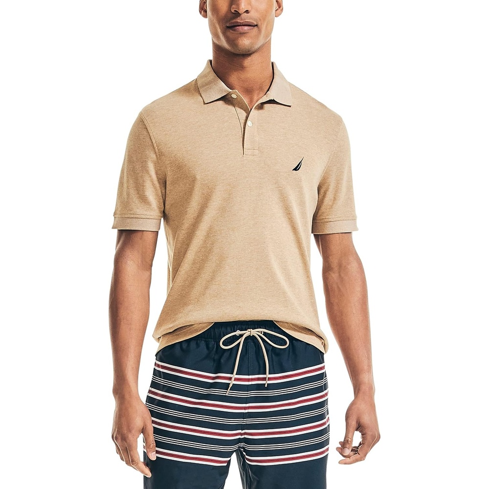 image:imageNautica Mens Mens Classic Fit Interlock PoloCoastal Camel Heather