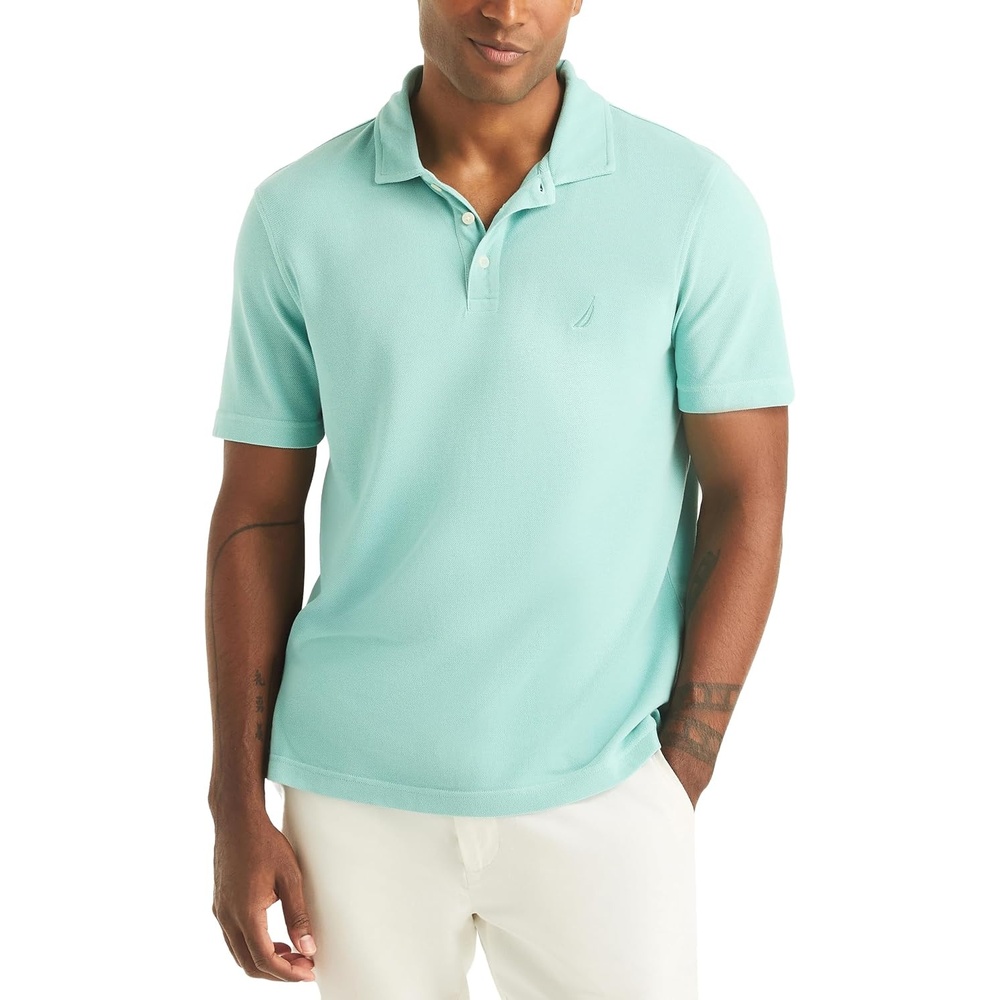 image:imageNautica Mens Nautica Mens Short Sleeve Polo ShirtAqua Wave
