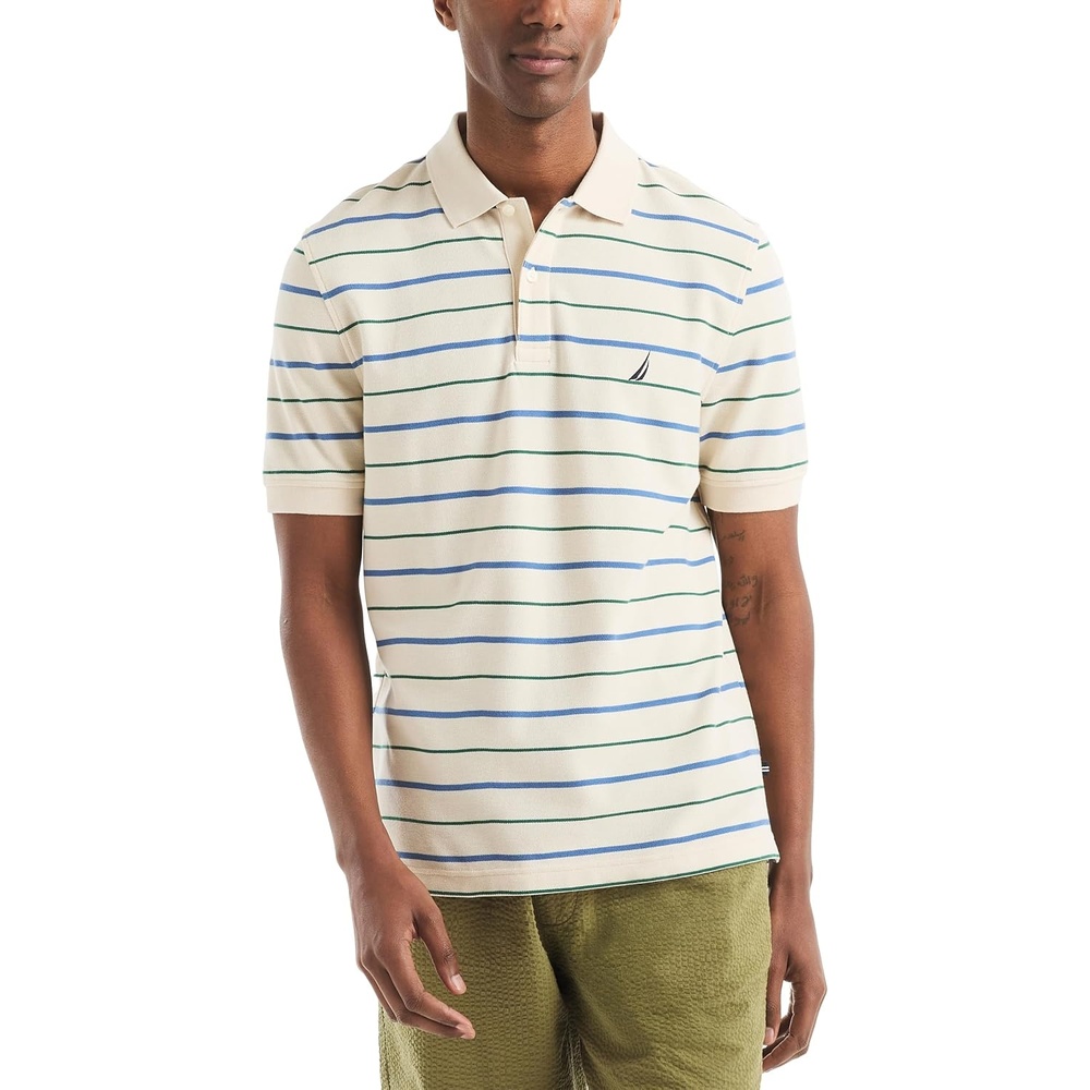 image:imageNautica Mens Nautica Striped Classic Fit Deck Polo ShirtNatural