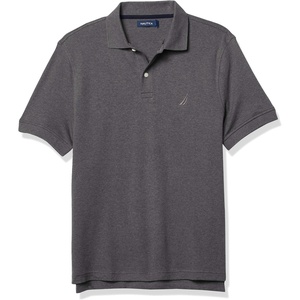 Nautica Men’s Men’s Classic Fit Interlock Polo(Charcoal Heather)