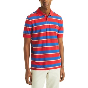Nautica Men’s Nautica Classic Fit Striped Deck Polo Shirt(Rose Coral)
