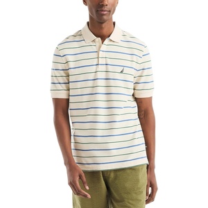 Nautica Men’s Nautica Striped Classic Fit Deck Polo Shirt(Natural)