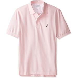 Nautica Men’s Short Sleeve Solid Cotton Pique Polo Shirt(Parfait Pink)